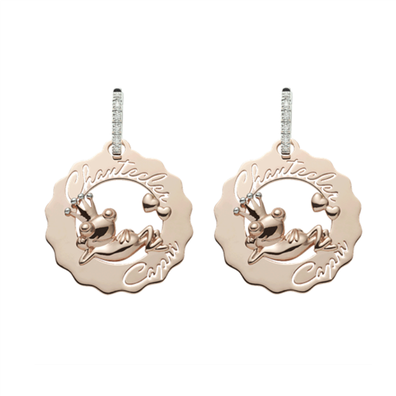 Pendientes Chantecler Mujer Logo in Oro rosa Diamante 0.05 Ct 38059 - 38059
